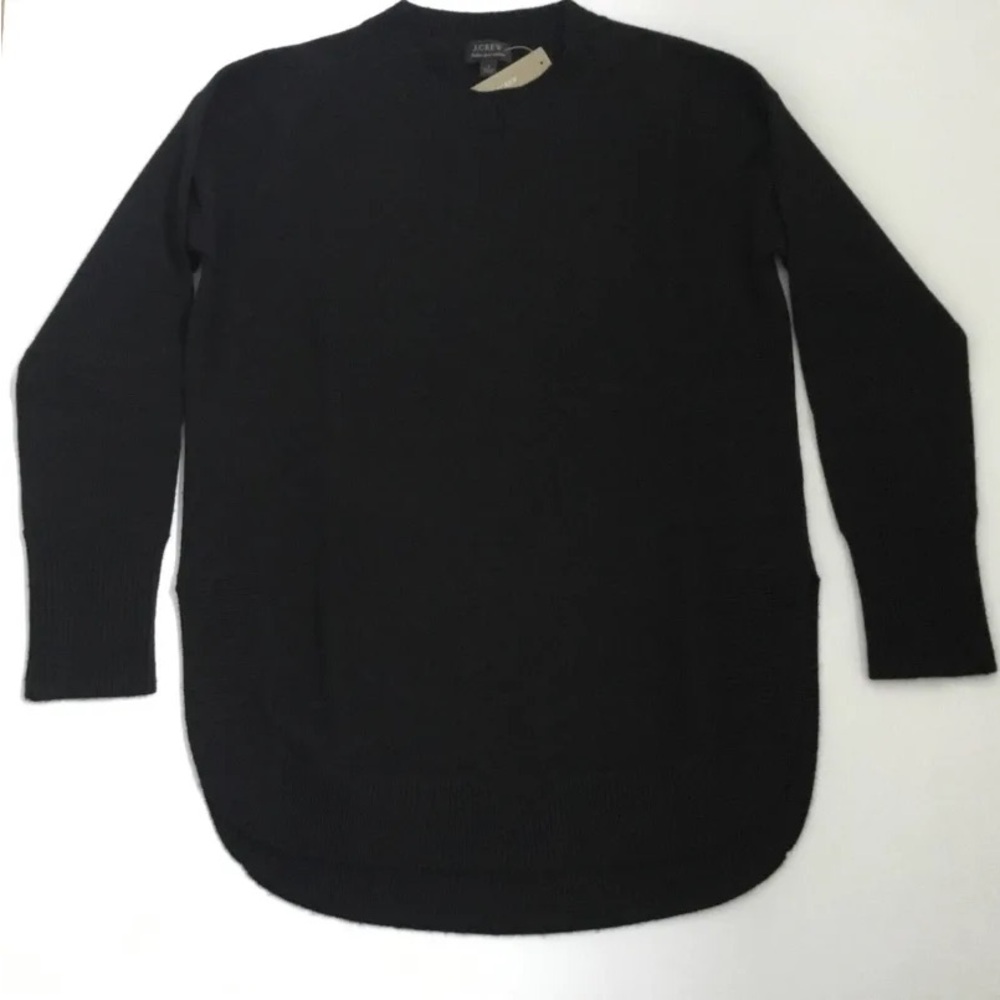 J.Crew Women's Italian Cashmere Side-Slit Tunic in Black